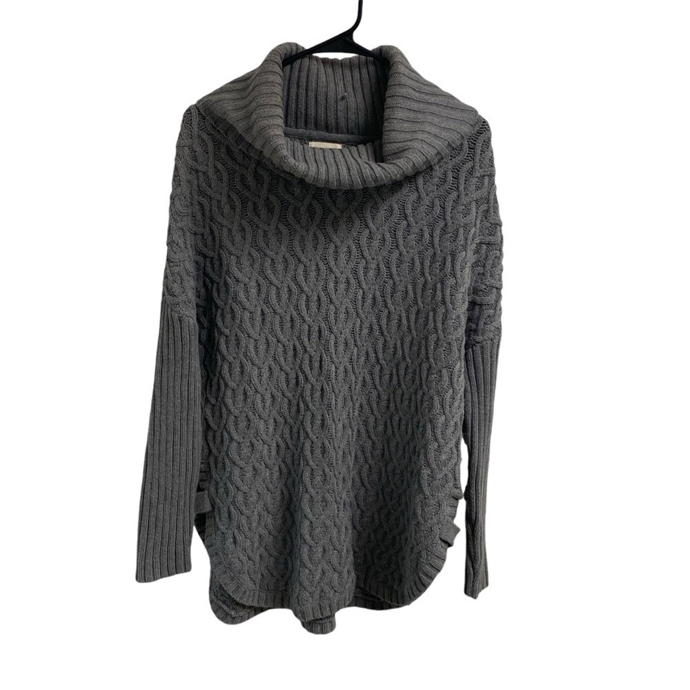 Between Me And You Ladies Sweater Gray Pull Over Oversized Cowl Neck - Picture 4 of 16